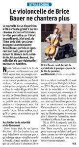 "Le violoncelle de Brice Bauer ne chantera plus"